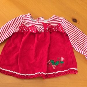 Red Striped Baby Dress with Bow